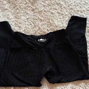 Booty by Brabants Black Textured Leggings Curvy